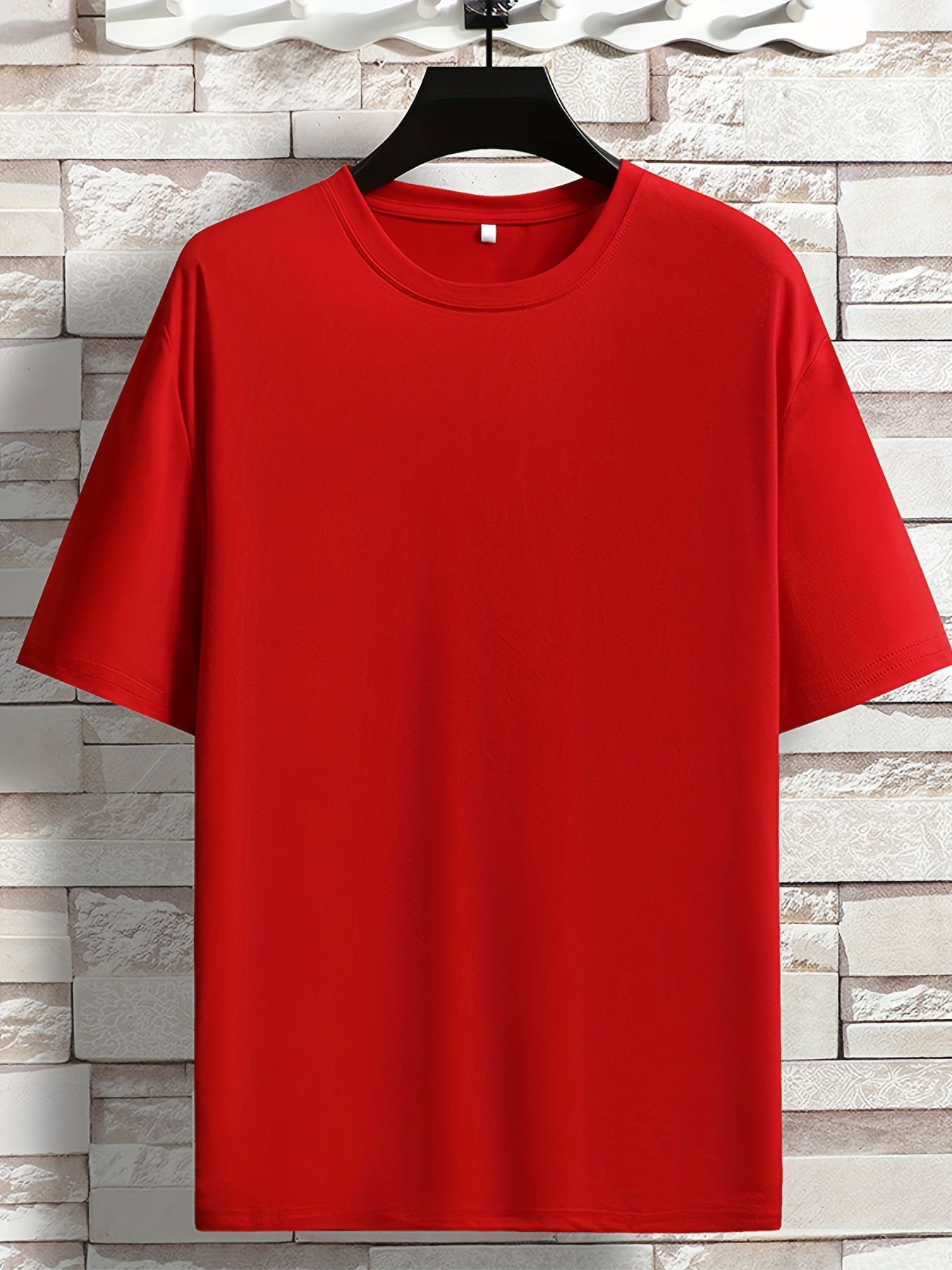 Mens Stand Collar Short Sleeve Plain Color Summer T Shirt - Temu Canada