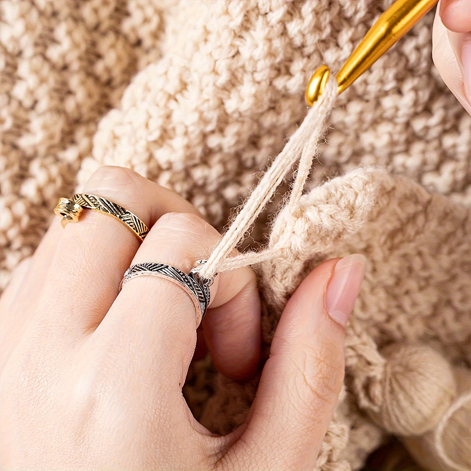 Crochet Tension Crochet Finger Guard 12Pcs Knitting Crochet Alloy