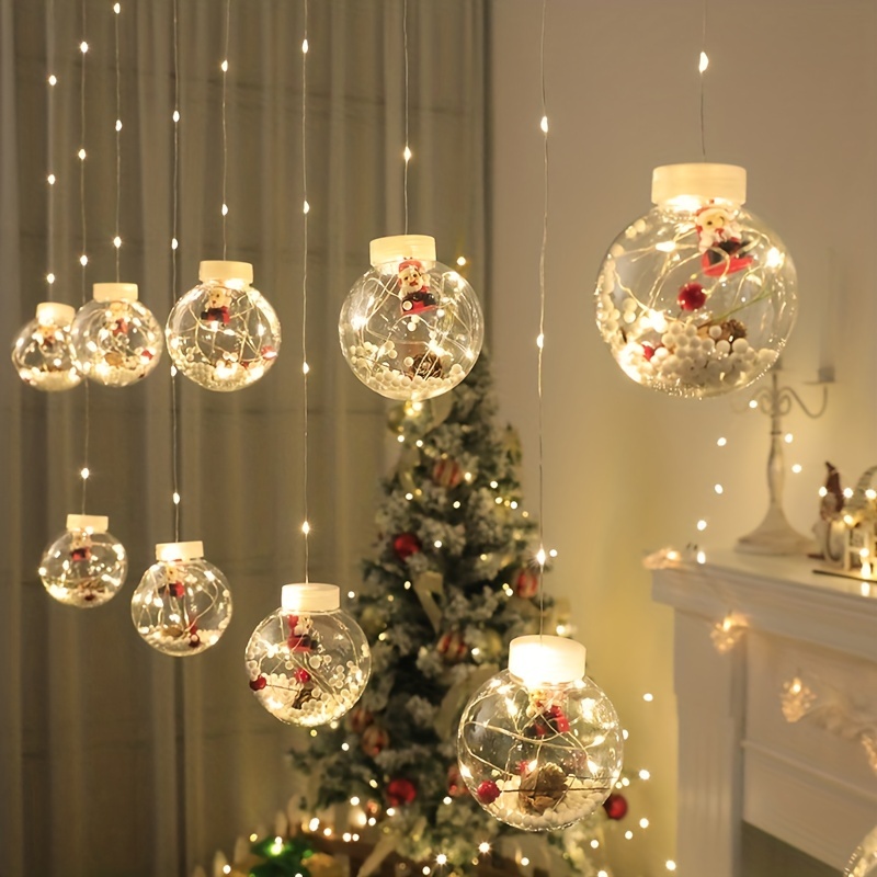 118.11inchLED Snowflake Curtain Lights, Romantic Christmas Curtain String  Lights, Fairy String Lights For Wedding Parties Home Garden Bedroom Outdoor