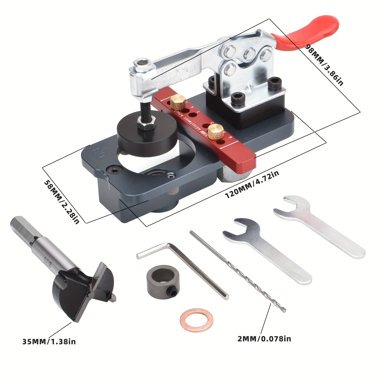 VEVOR 35 mm Concealed Door Hinge Jig, Aluminum Alloy Cabinet Hinge