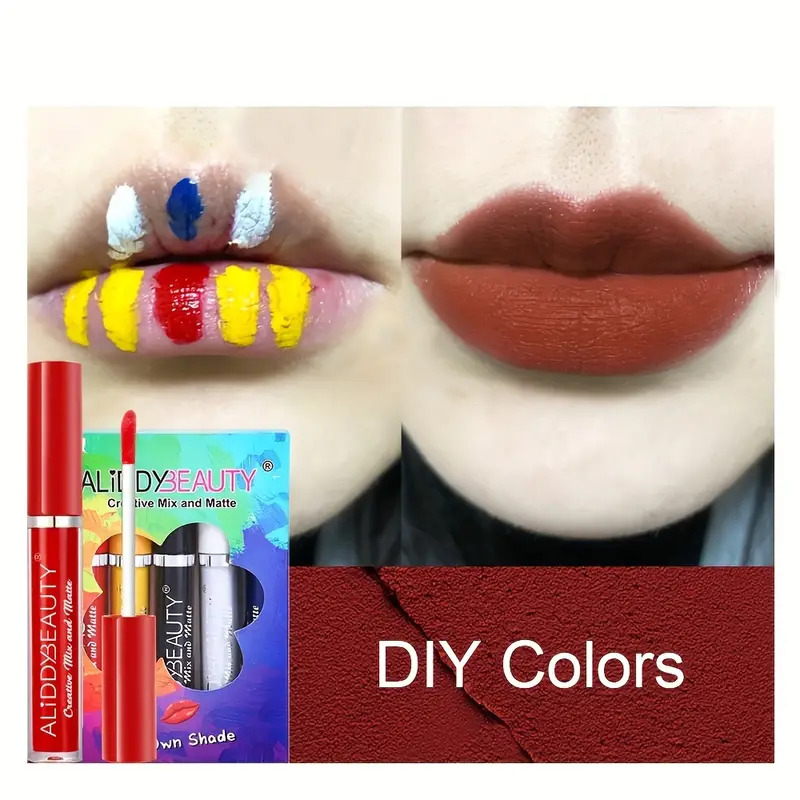 5 Colors Matte Misty Liquid Lip Gloss Set Diy High Pigment - Temu