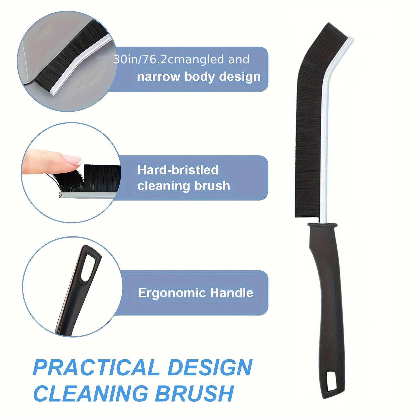 Hard-Bristled Crevice Cleaning Brush, Crevice Gap Cleaning Brush,  Multifunctional Recess Crevice Cleaning Brush, Cleaner Scrub Brush, (3pcs)