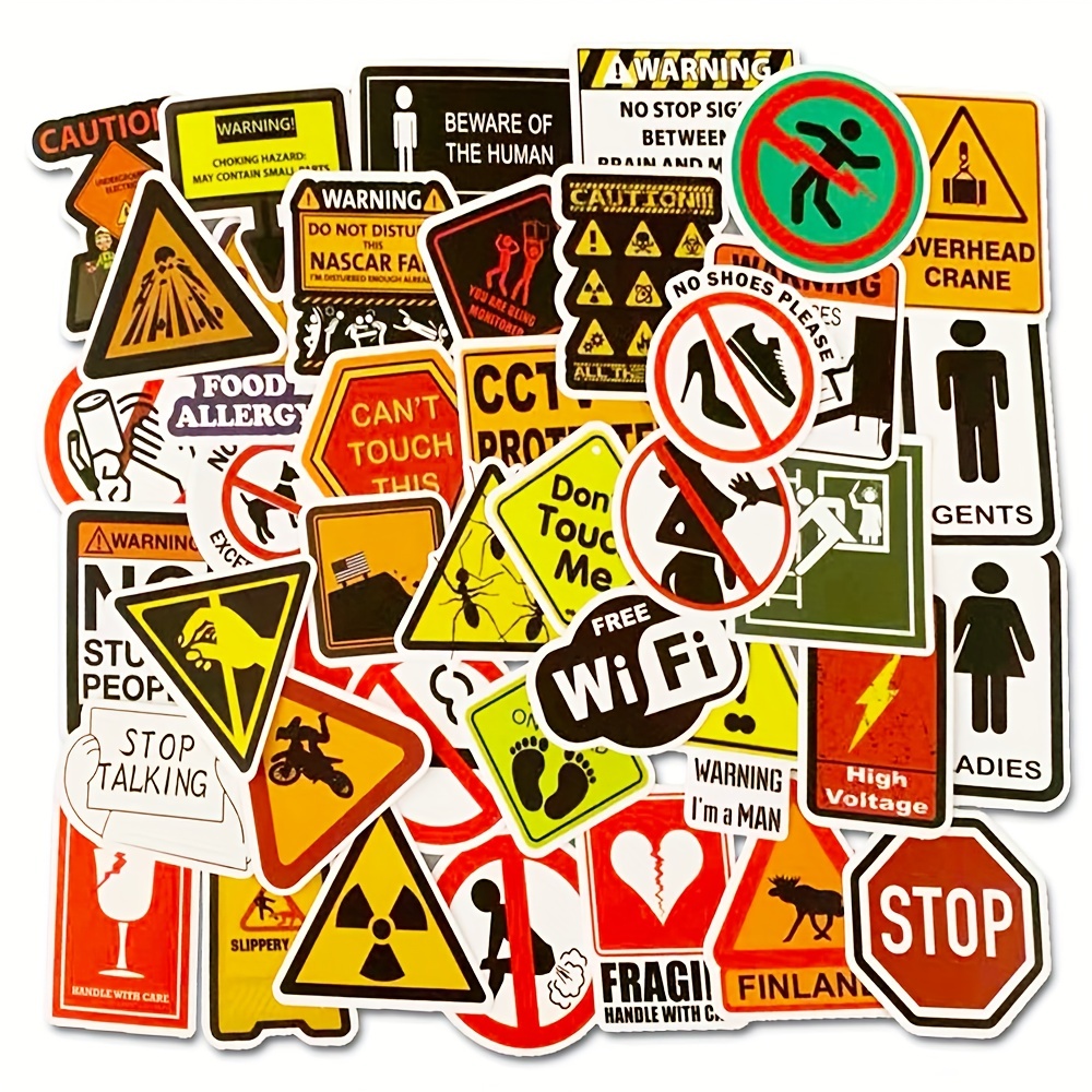 50pcs Warning Stickers For Water Bottles, Funny Warning Signs