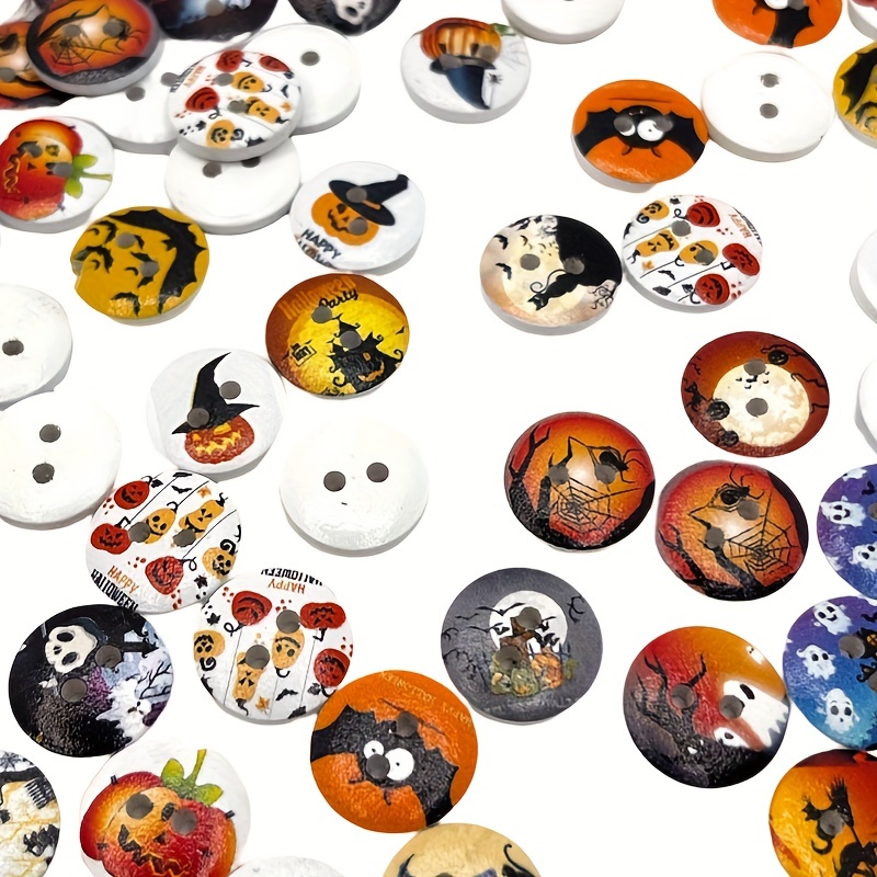 50 Botones Madera Halloween, Botones Madera Calabaza, Botones Madera  Decorativos Vacaciones, Decoraciones Artesanales Diy, 25mm - Manualidades -  Temu