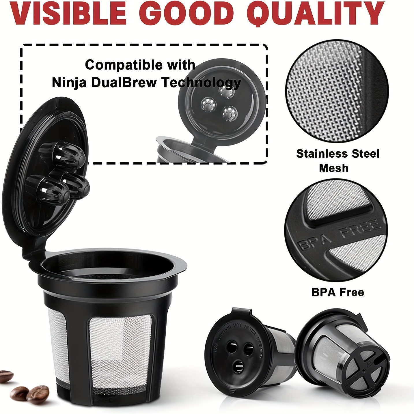 Reusable Pods For Ninja Dual Brew Coffee Maker Stainless - Temu
