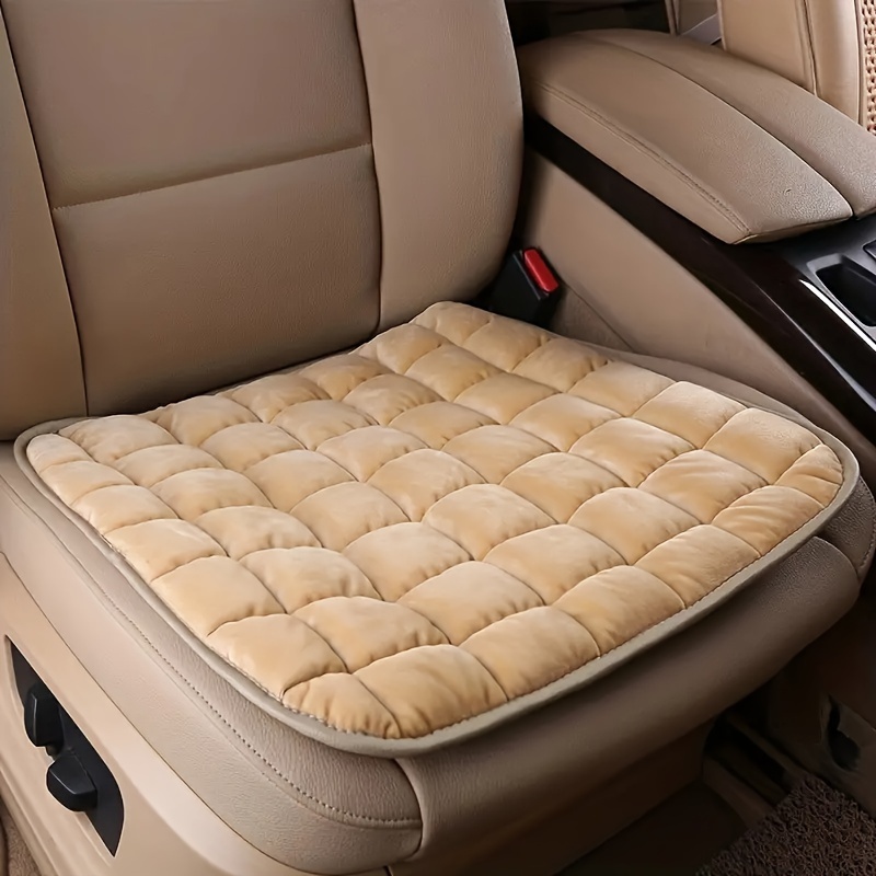 Or Or Plush Plaid Thicken Warm Car Seat Cushion Pad Car Seat - Temu