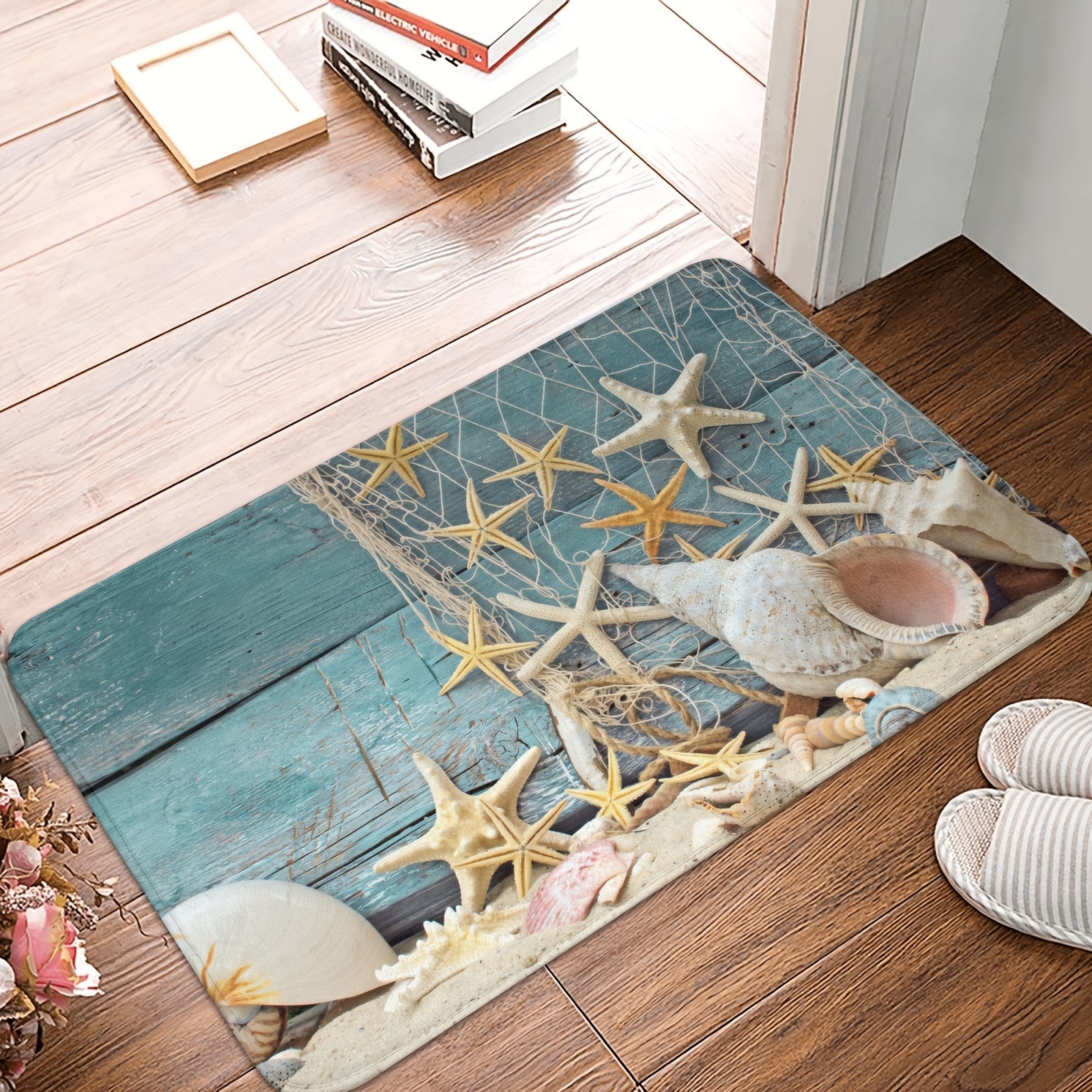 Home Decor Starfish Sea Shell Bathroom Carpets Rugs Bath Mat Bath