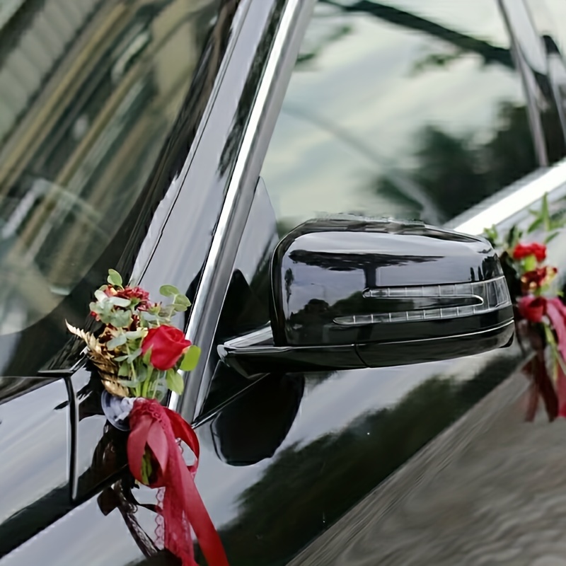 Pfirsich Gänseblümchen mit Saugnäpfen für Hochzeit Auto Dekoration