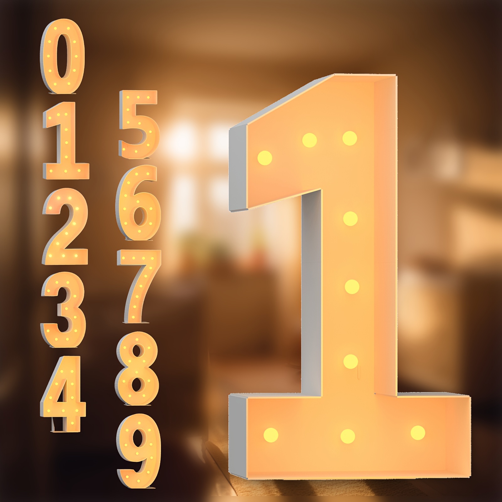 4FT Marquee Light Up Numbers Cool White Light Up Numbers for Party Large  Cardboard Big Numbers for 1th 15th Birthday Christmas - AliExpress
