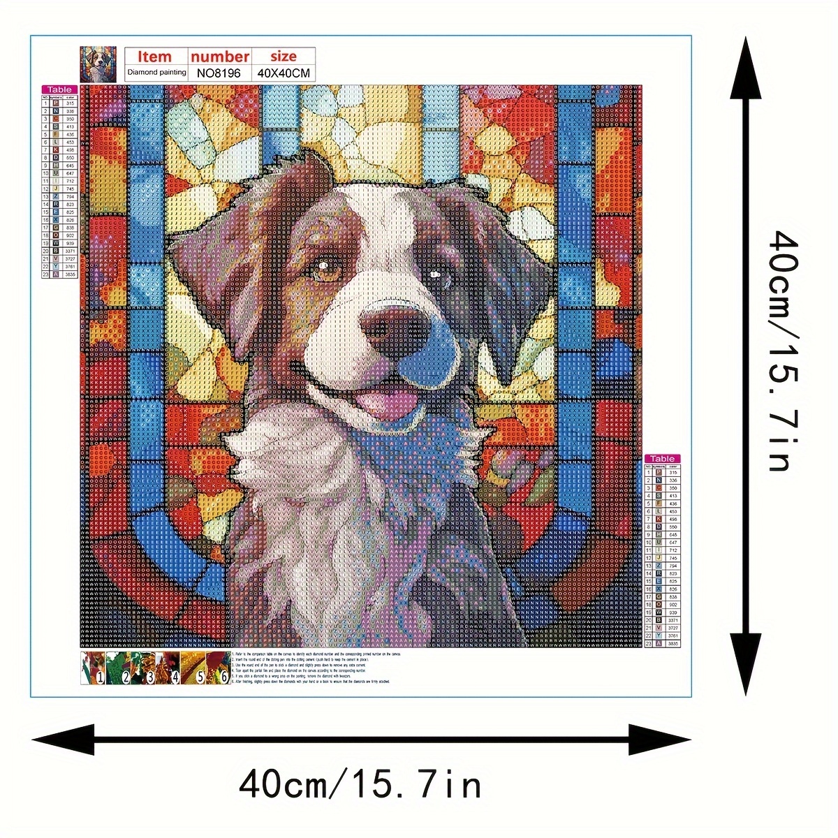 Large Size Frameless Diy 5d Diamond Painting Dog Full - Temu