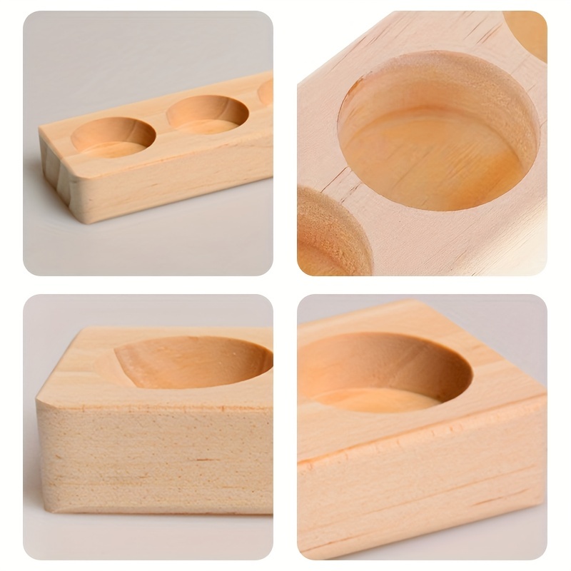 Natural Wood Photo Holder, Wooden Block Display Stand, Picture