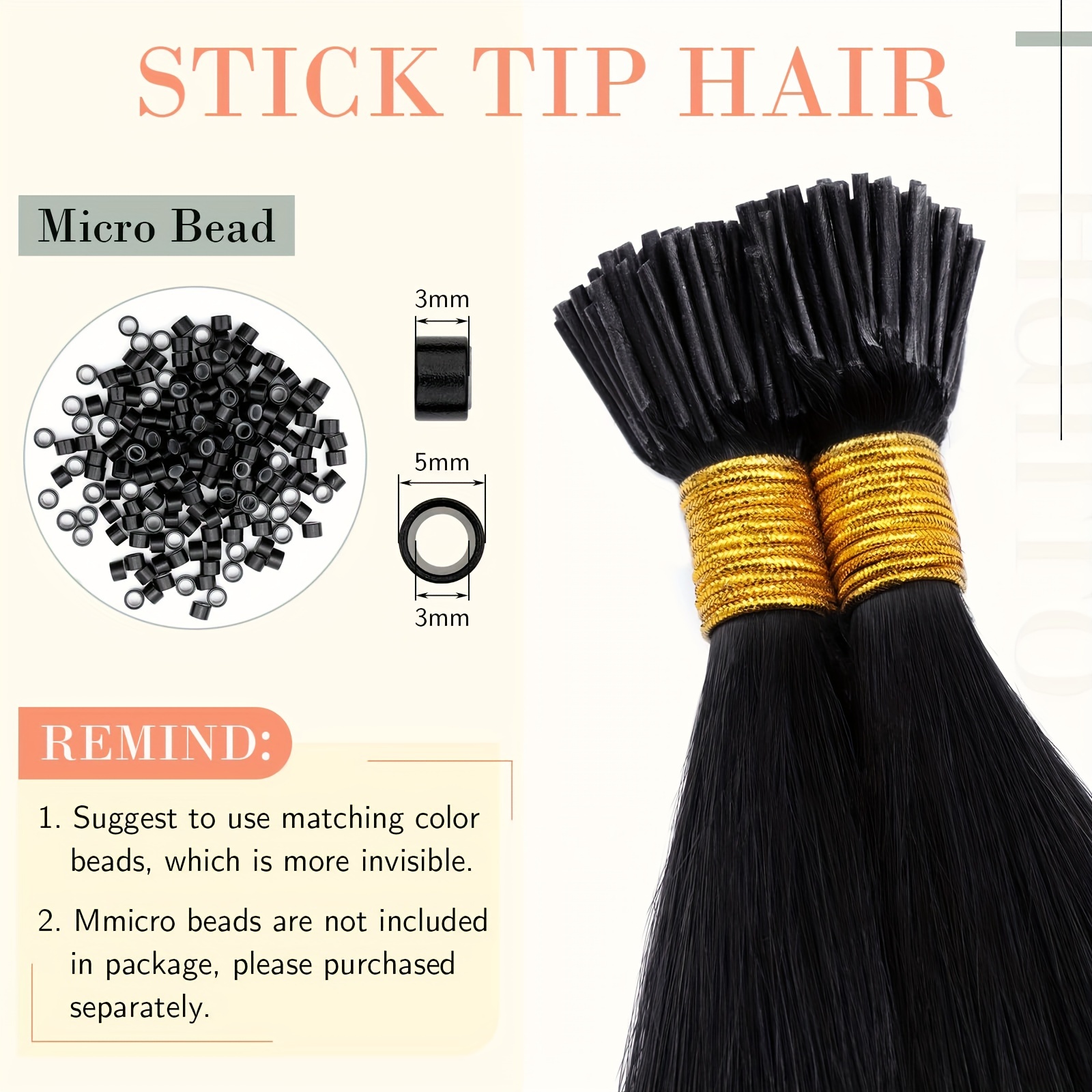 Tip Remy Human Hair Extensions Natural Black Pre Bonded Temu