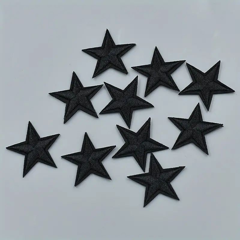 10 Stück Schwarz Weiß Kleine Pentagramm Stickerei Patch - Temu Austria