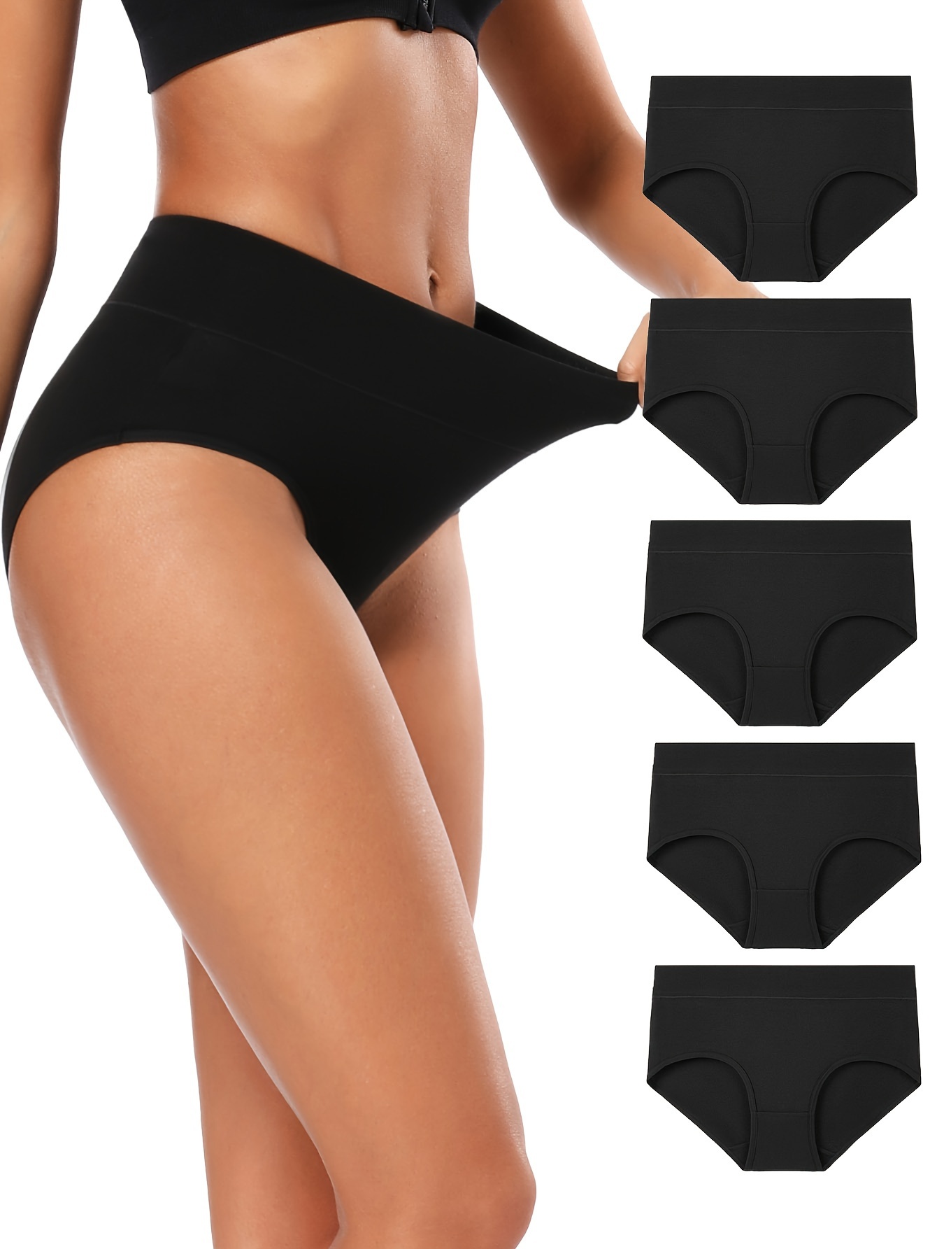 Women's Simple Panty Plus Size Letter Tape Contrast Binding - Temu