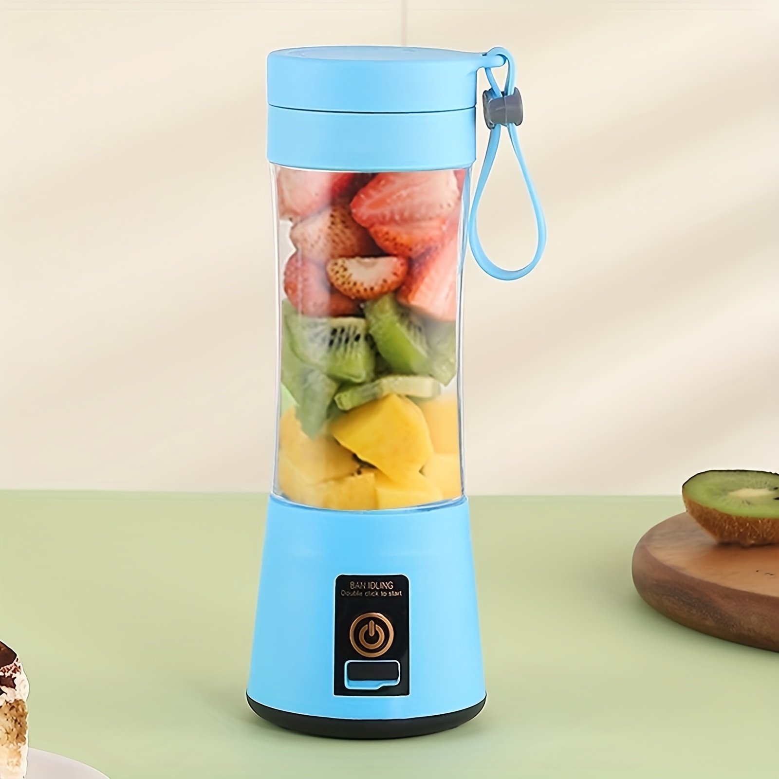 Portable Blender, Personal Mini Bottle Travel Electric Smoothie Blender  Maker Fruit Juicer Cup, with 13.5 oz Bottles, 6 Blades and USB Rechargeable