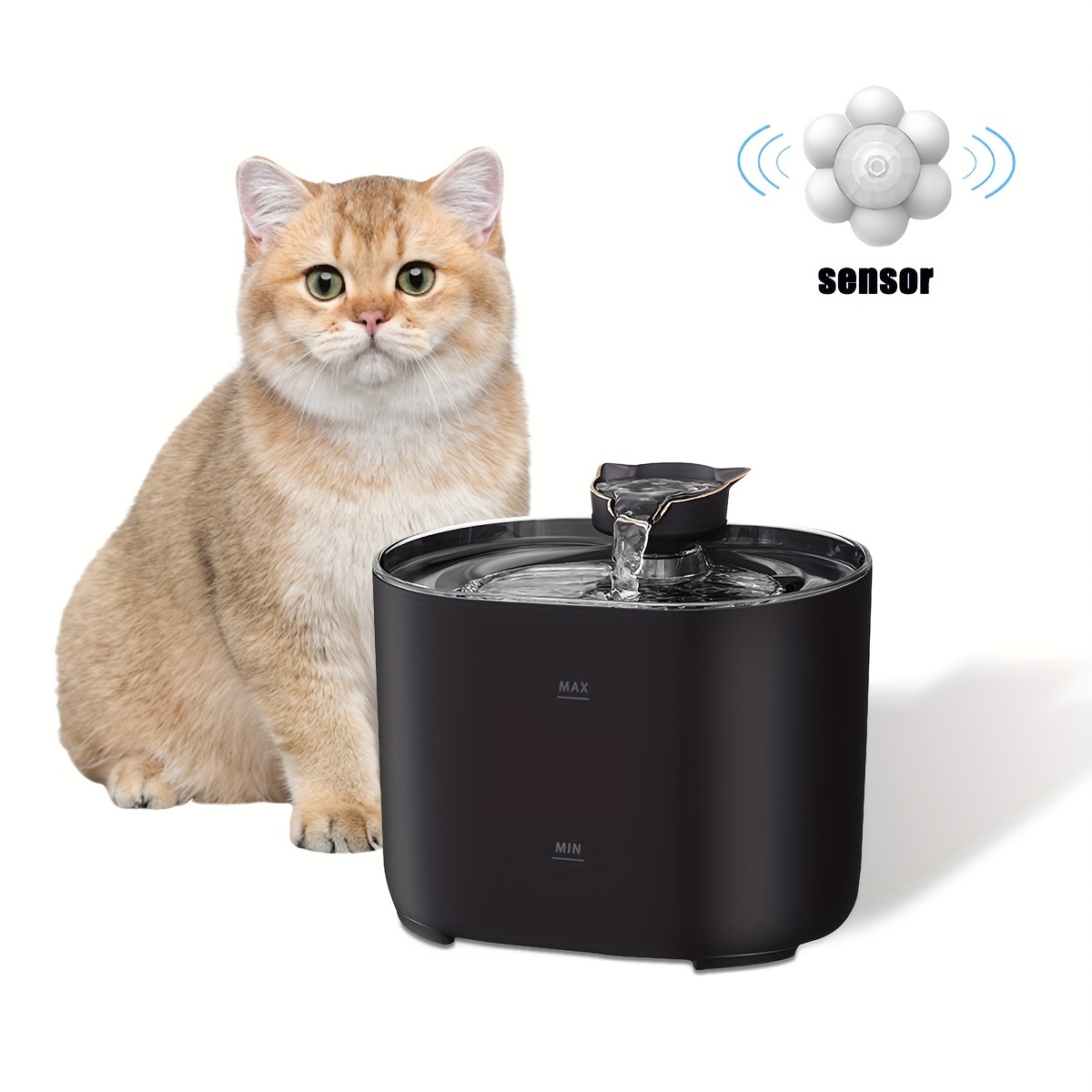 Fuente de agua para gatos modelo Flor con sensor de Agua - Pethome