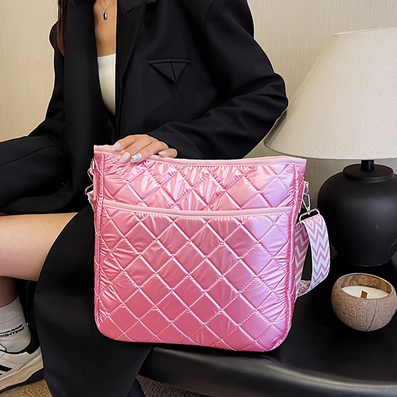 Fashion Quilted Crossbody Bag, Large Capacity Shoulder Bag, Women's Casual  Handbag & Tote Purse - Temu
