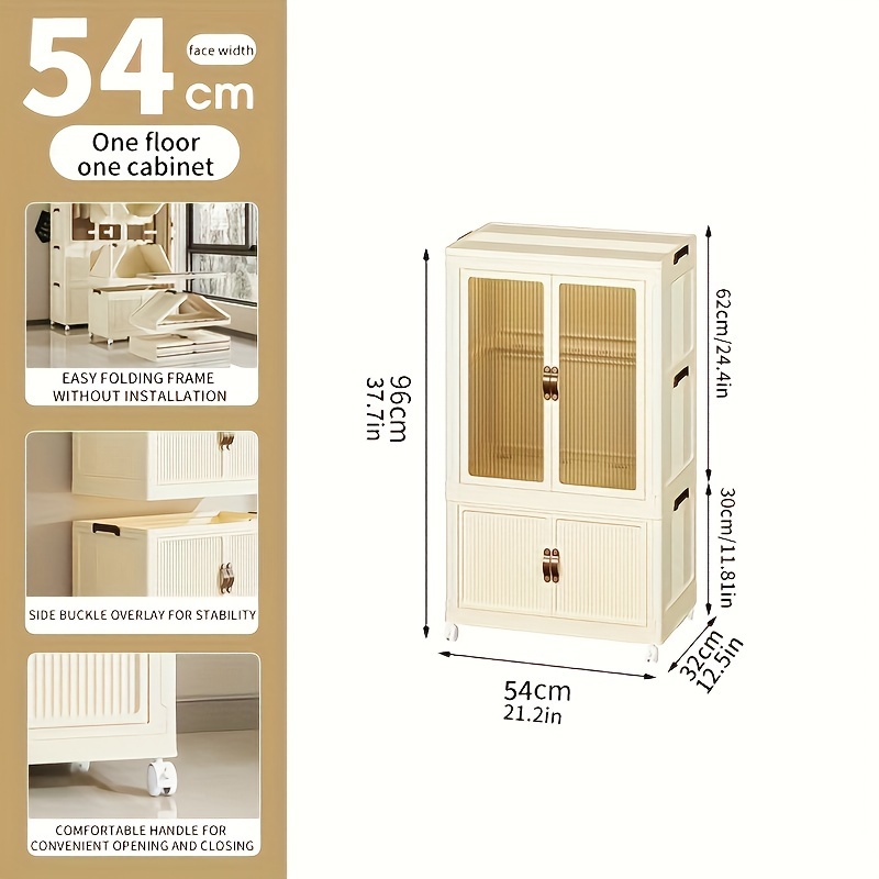 Simple Wardrobes Plastic Storage Cabinet Folding Bedroom Closets