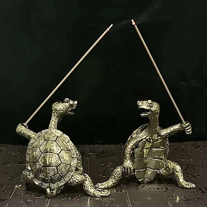 1pc Kung Fu Räucherstäbchenhalter in Schildkrötenform, lustiger Räucherstäbchenbrenner, Wohnkultur 1,6 × 1,6 Details 2