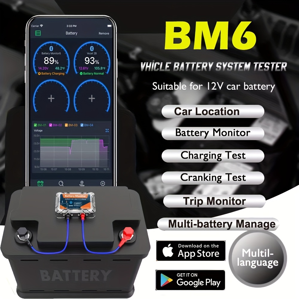 12v Batterie monitor tester Bt 4.2 Wireless Battery Sense - Temu Austria