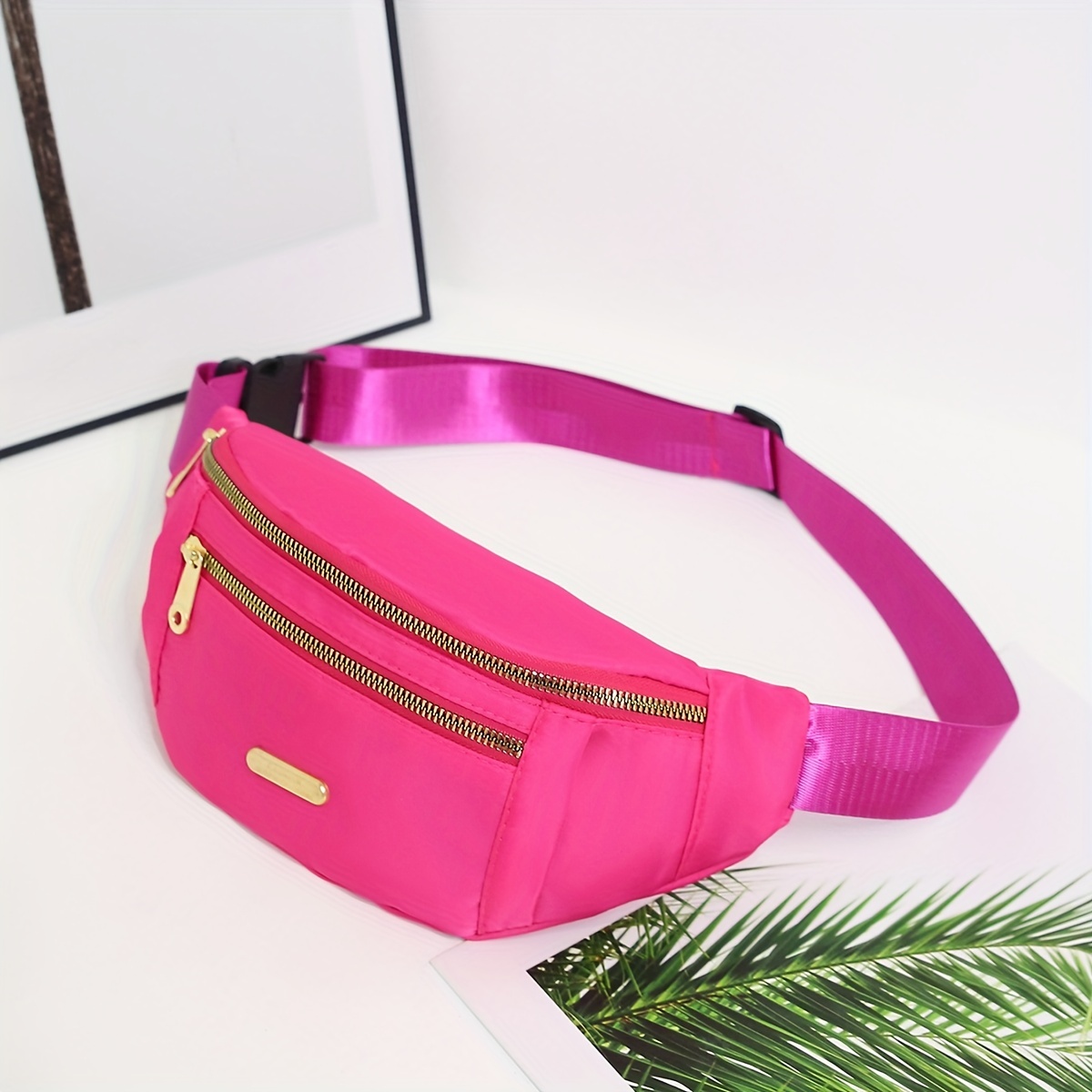 1pc Fashionable Pu Leather Hip Bag For Boys And Girls, Solid Bright Color  Waist Pack, Laser Chest And Phone Pouch