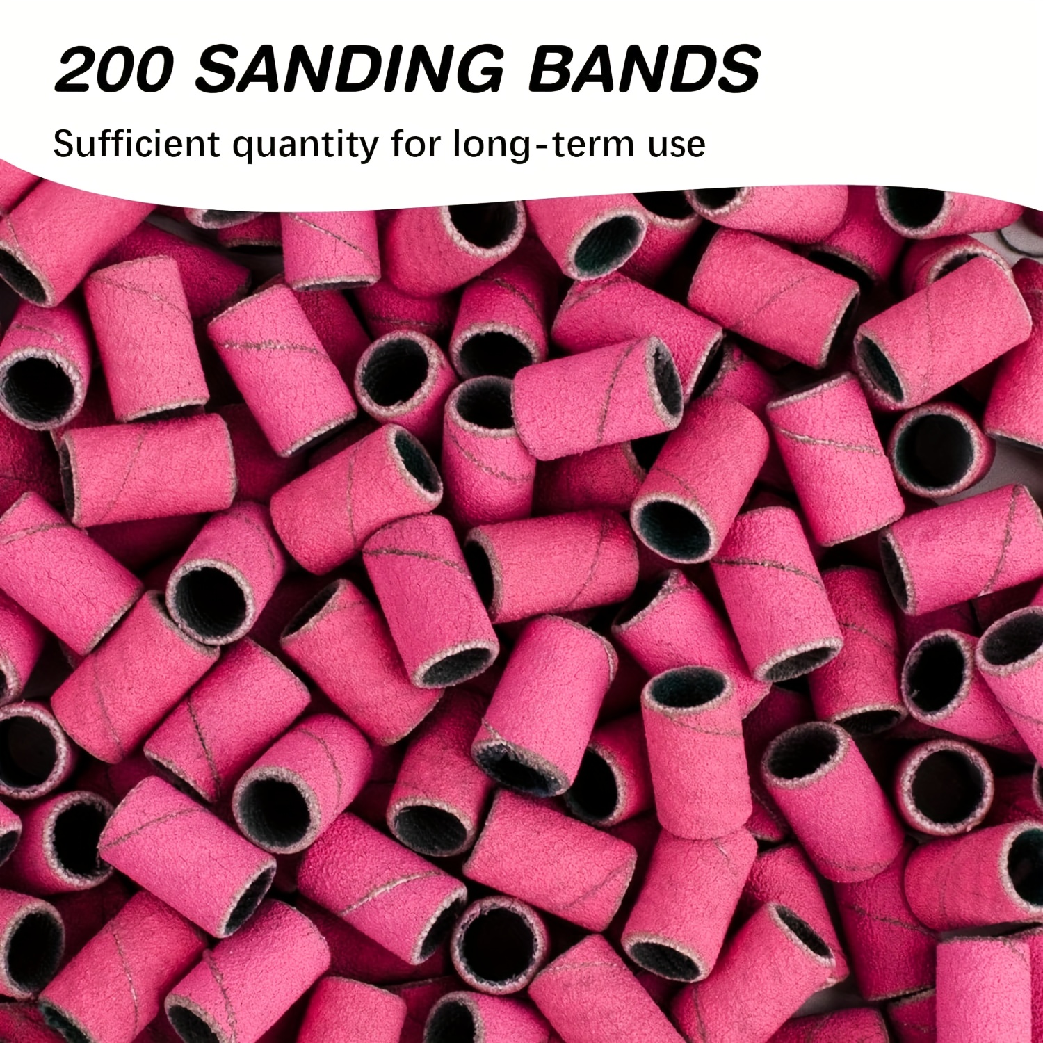  200 Pcs Sanding Bands for Nail Drill, 80# Coarse Grits