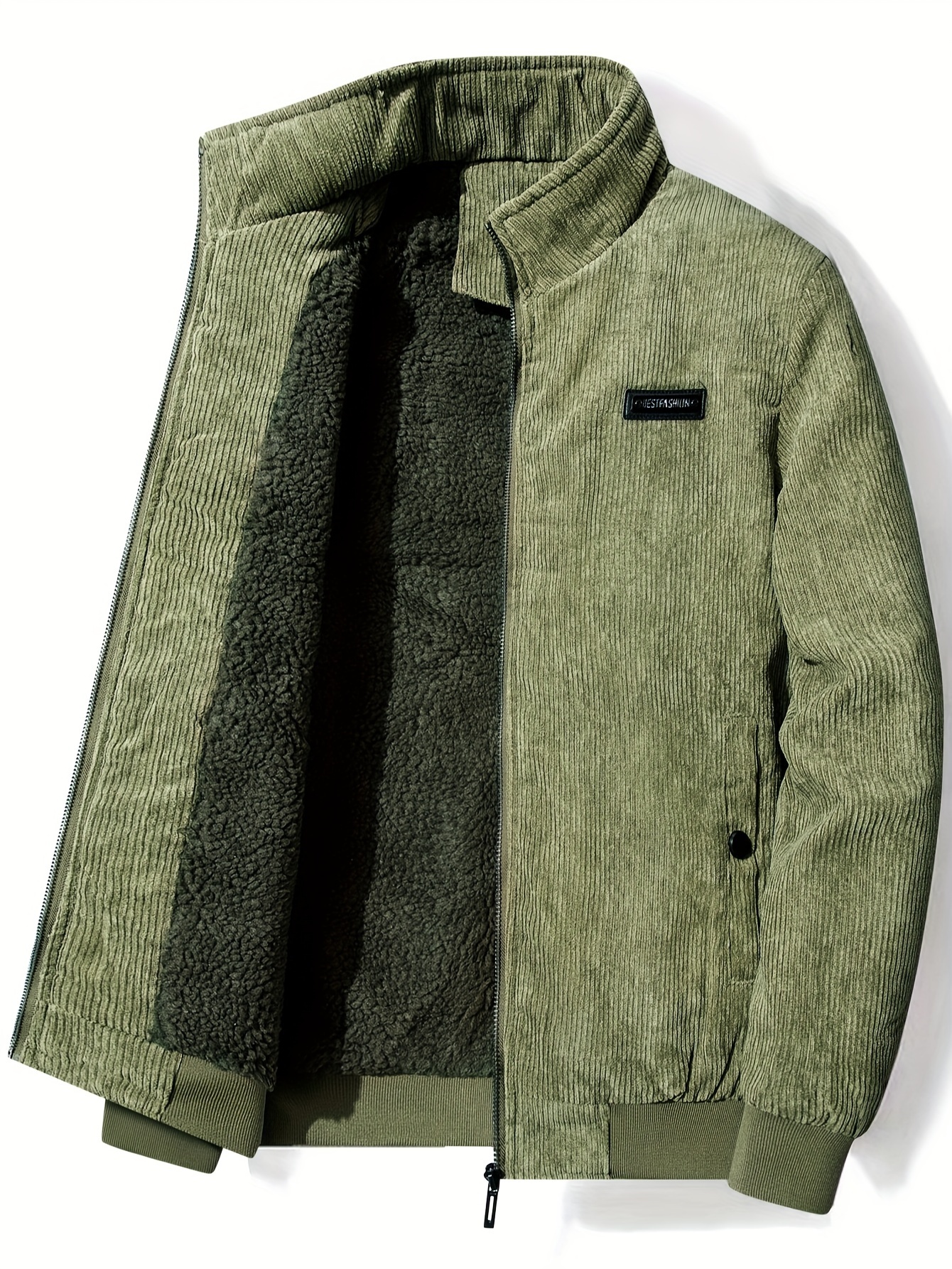 Men's Warm Fleece Coat For Fall Winter Casual Zip Up Jacket - Temu