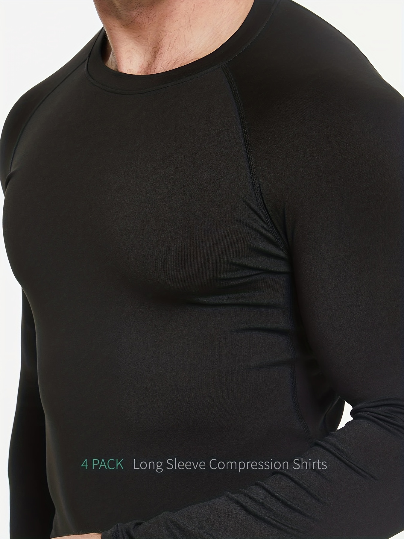  4 Pack:Mens Long Sleeve T-Shirt Workout Clothes