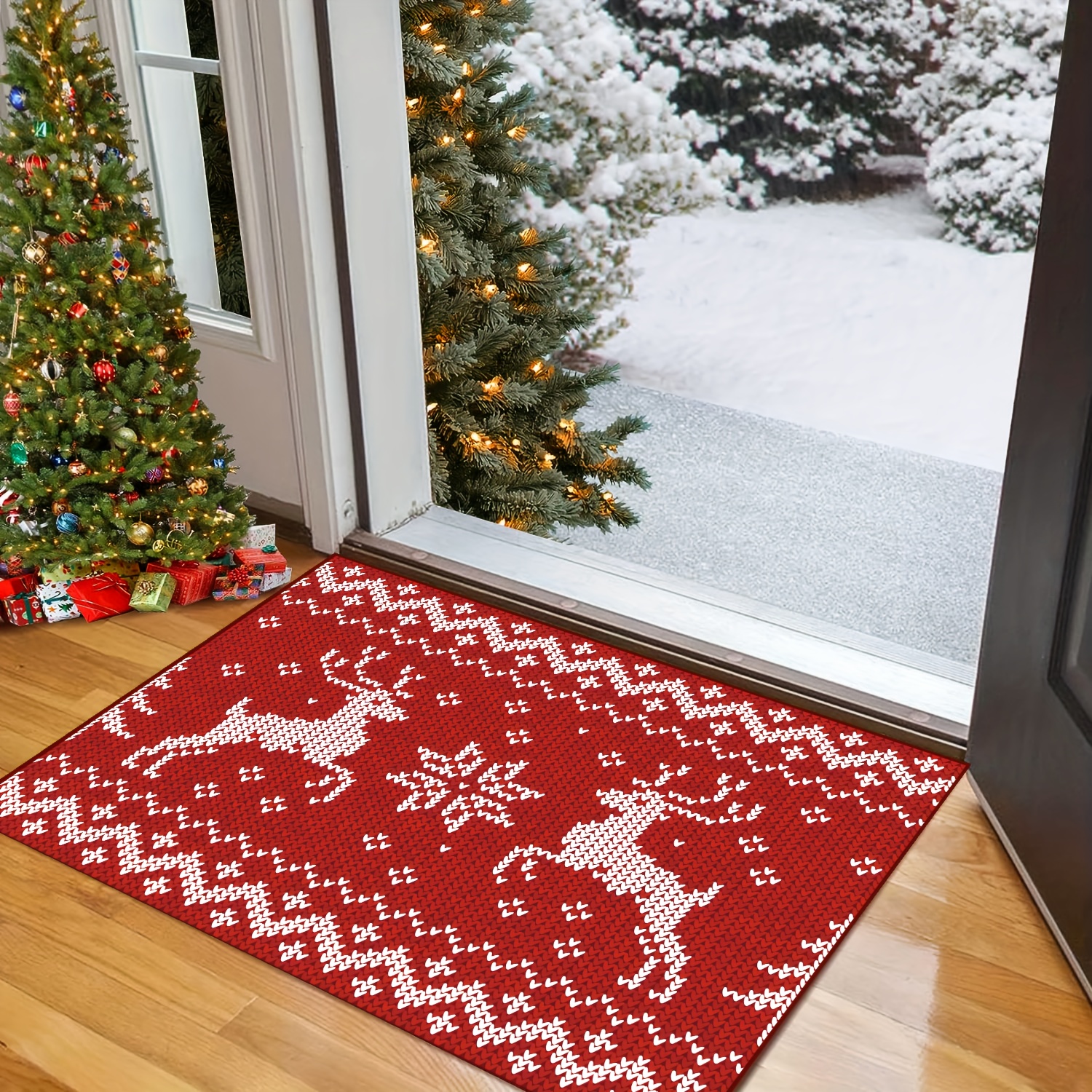  Indoor Doormat Entryway Rugs Art Winter Snowflakes