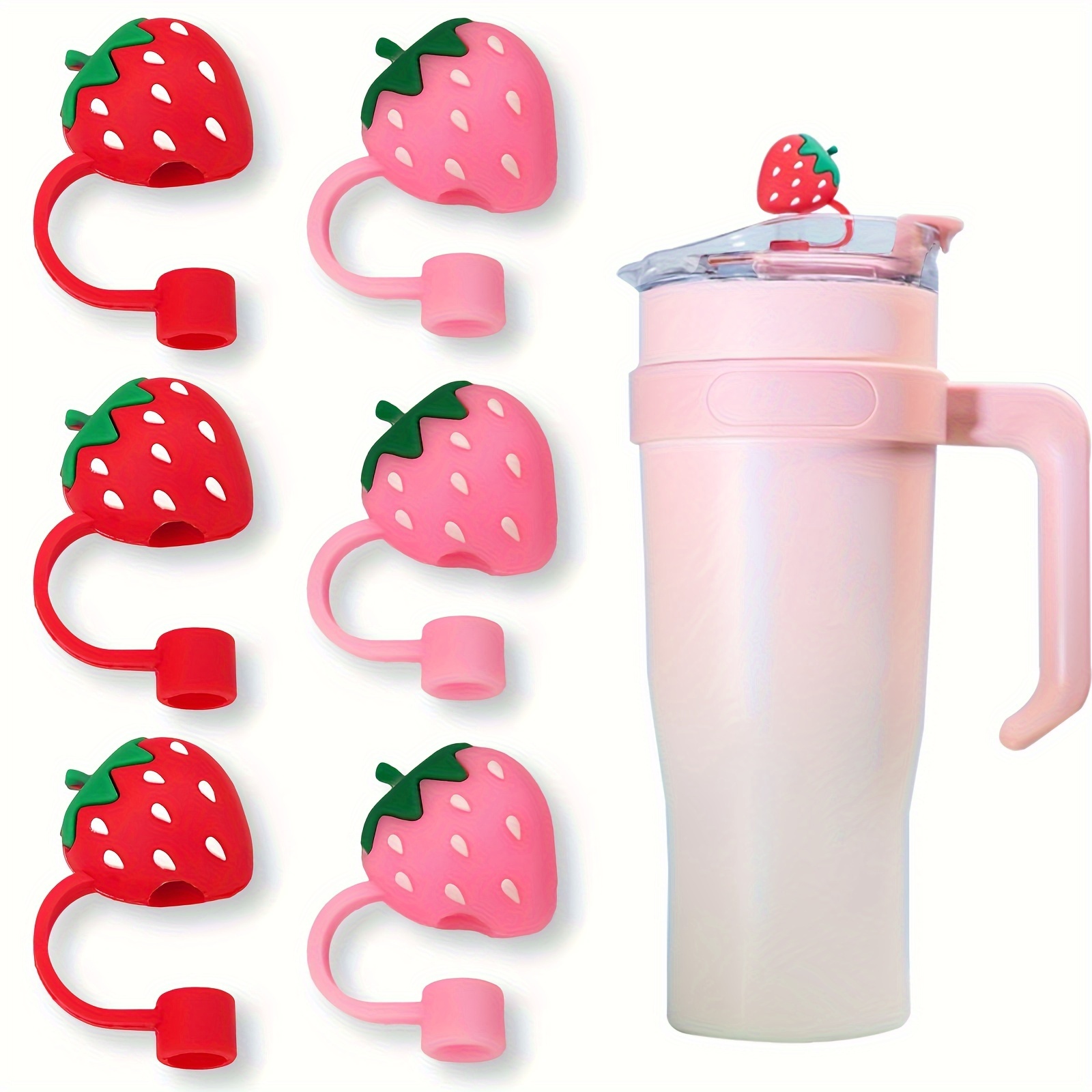 Reusable Straw Topper, Strawberry Straw Topper, Stanley Cup Cover