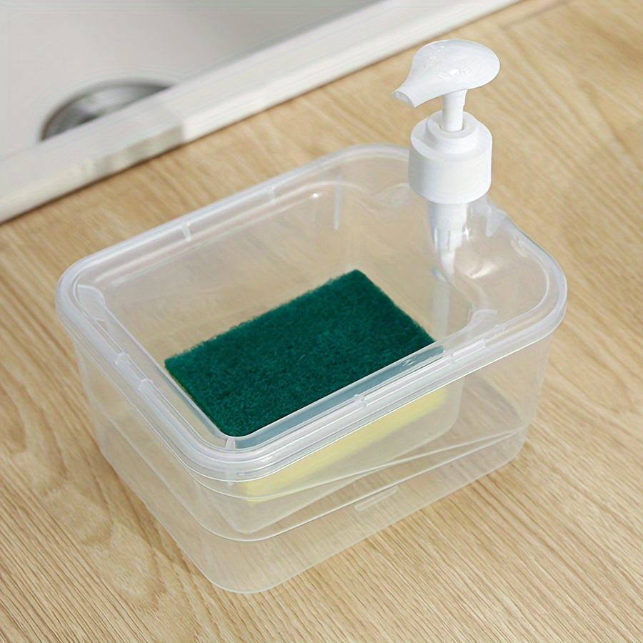 Dishwashing Brush Soap Dispenser, Bathroom Kitchen Cleaning Press Dispenser, Automatic Liquid Dispenser Soap Box