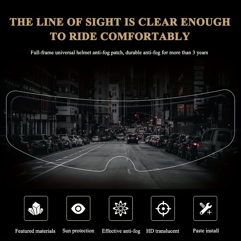 Conduire en toute sécurité Casque moto universel Anti-buée Objectif Patch  Film