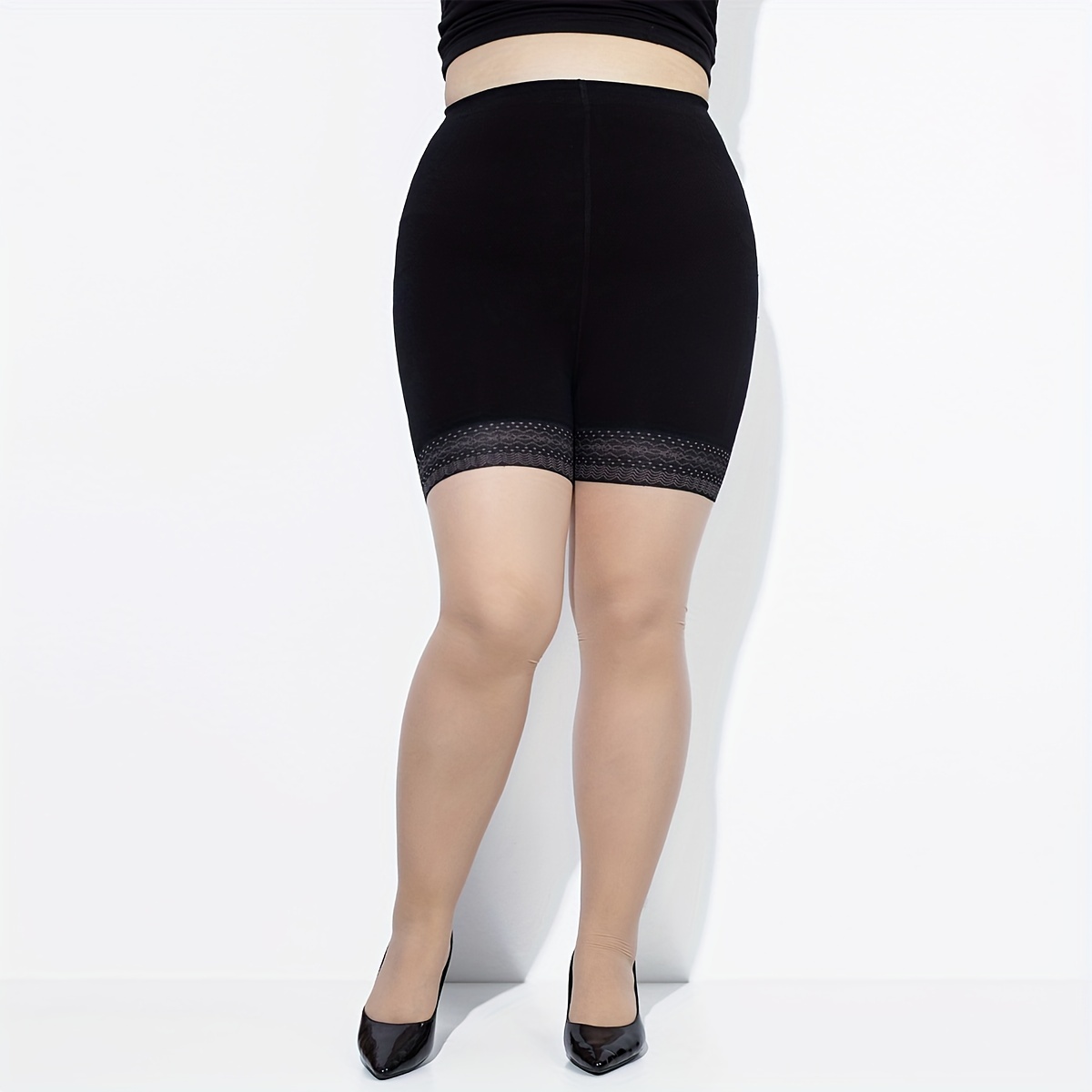 Plus Size Trendy Tights Women's Plus Soft High Waisted - Temu