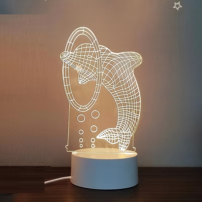 Acrylic 3d Visual Night Light, Led Emitting Color Changing Touch Table ...