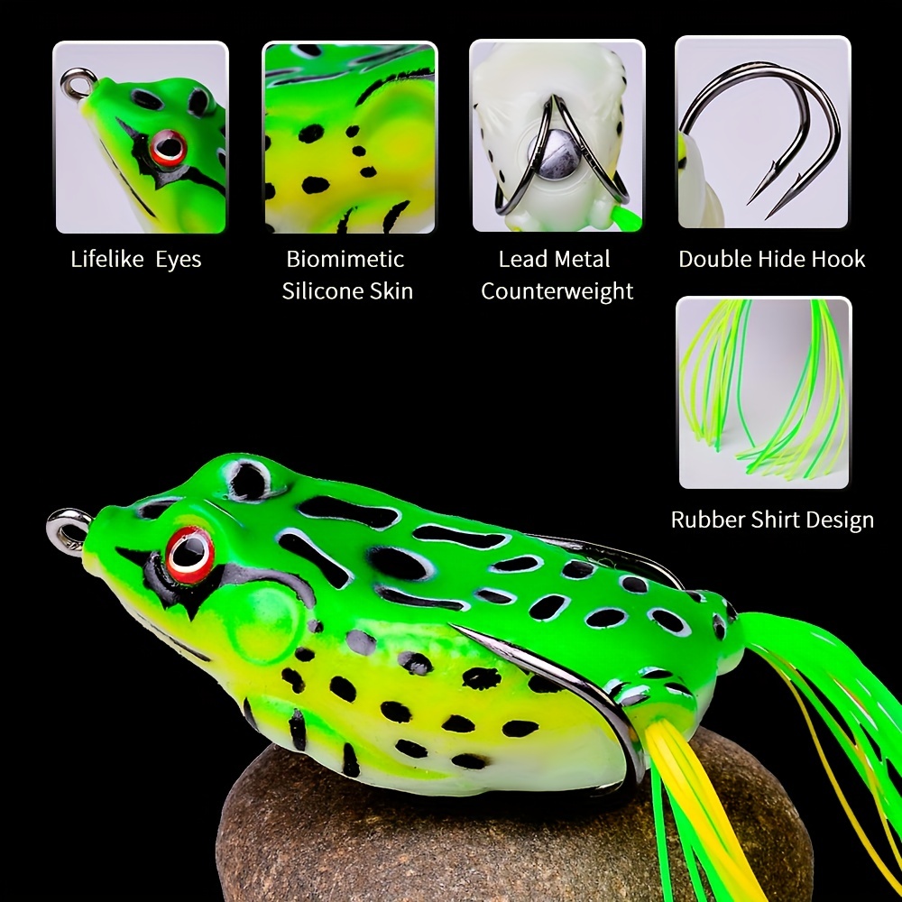 Soft Frog Frog Fishing Lures With Double Hooks /Box, 8g/13g Top