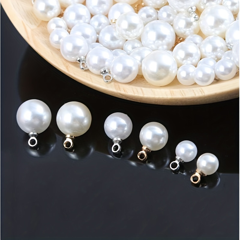 200Pieces Ivory White Flatback Half Round Pearls for Embellishments, 8mm,  half round loose plastic acrylic bead pearl