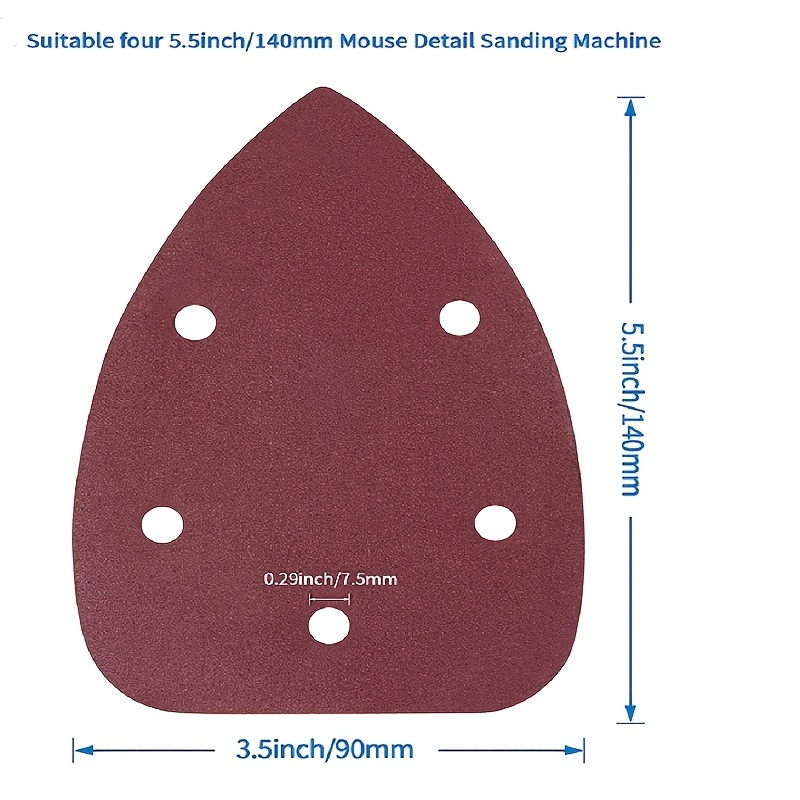 40Pcs 40/60/80/120 Grit Mouse Sanding Sheets Sander Pads Set For