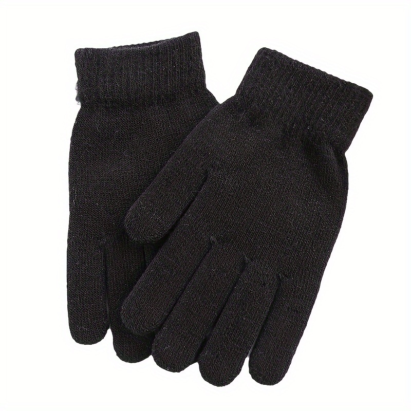 Unisex Plus Thick Male Fingerless Gloves Men Wool Winter Warm
