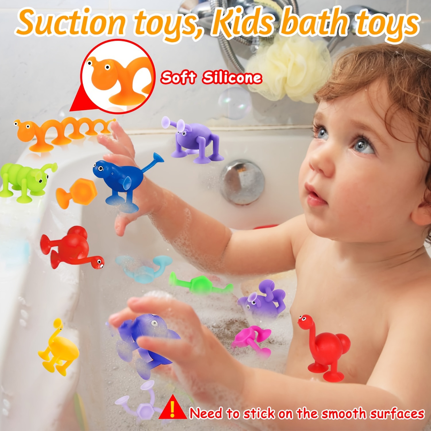 Suction Cup Toys Kids Bath Toys Sensory For Boys And Girls - Temu