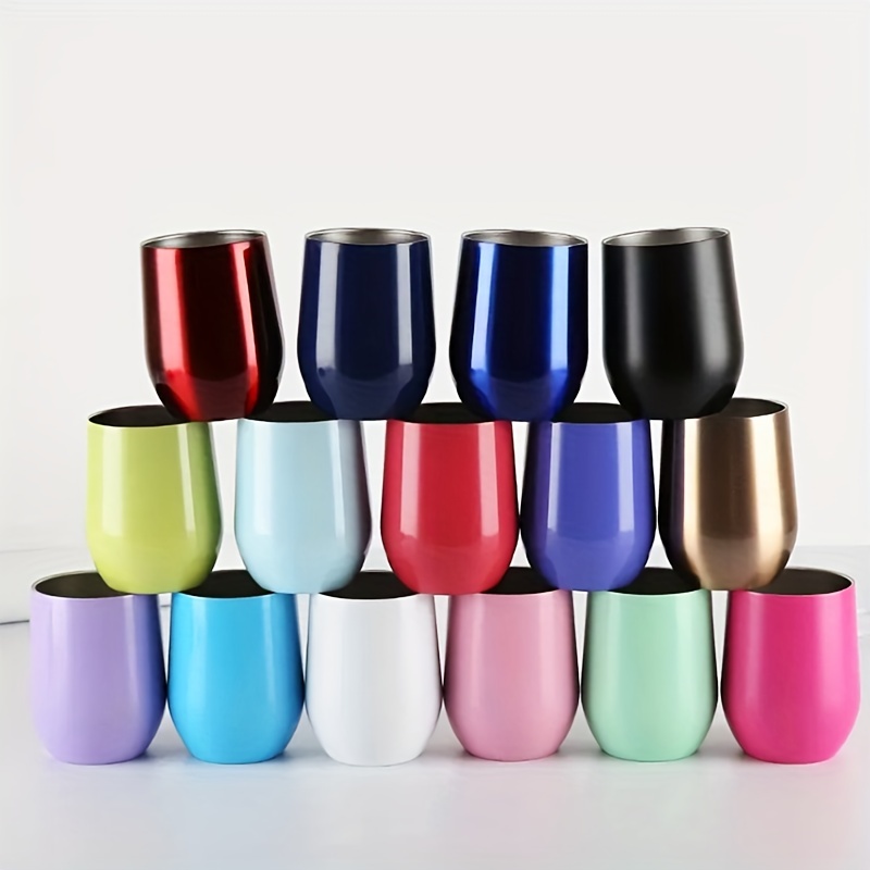12oz Wine Tumbler Double-layer Vacuum Eggshell Thermos Cup Double Wall  Vacuum Insulated For Keeping Any