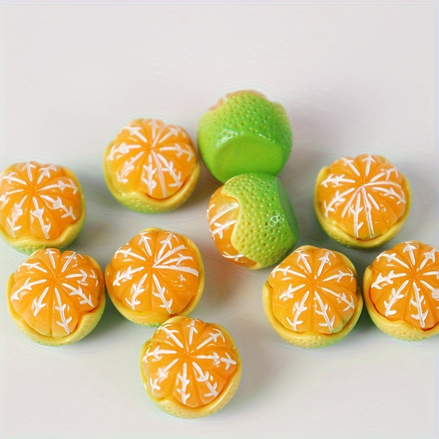 10pcs Resin Orange Fruit Charms Bumpy w/ Hang Loop Dangle Pendants 43x23mm