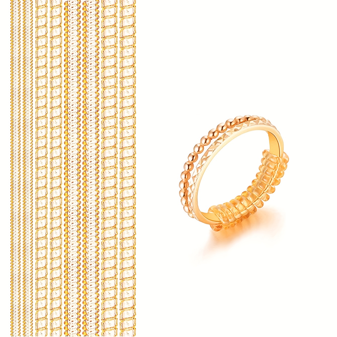Ajustador de tamaño de anillo para anillos sueltos, paquete de 12 a 4  tamaños, se adapta a todos los tamaños de anillos, tensor de anillo,  anillos
