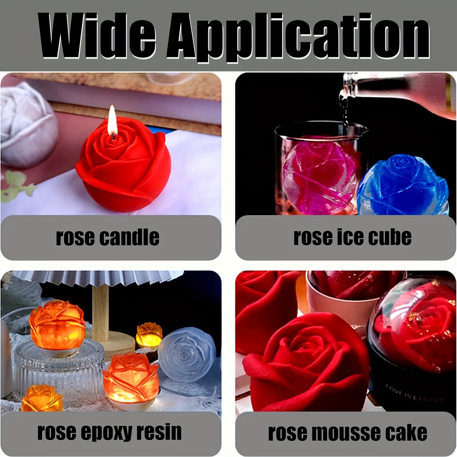 3D Rose Candle Silicone Mold-rose Flower Candle Molds-valentine's