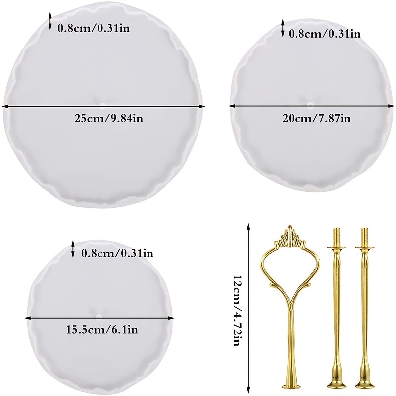 3 Tier Resin Mold Thick Cake Stand Molds For Resin Epoxy - Temu