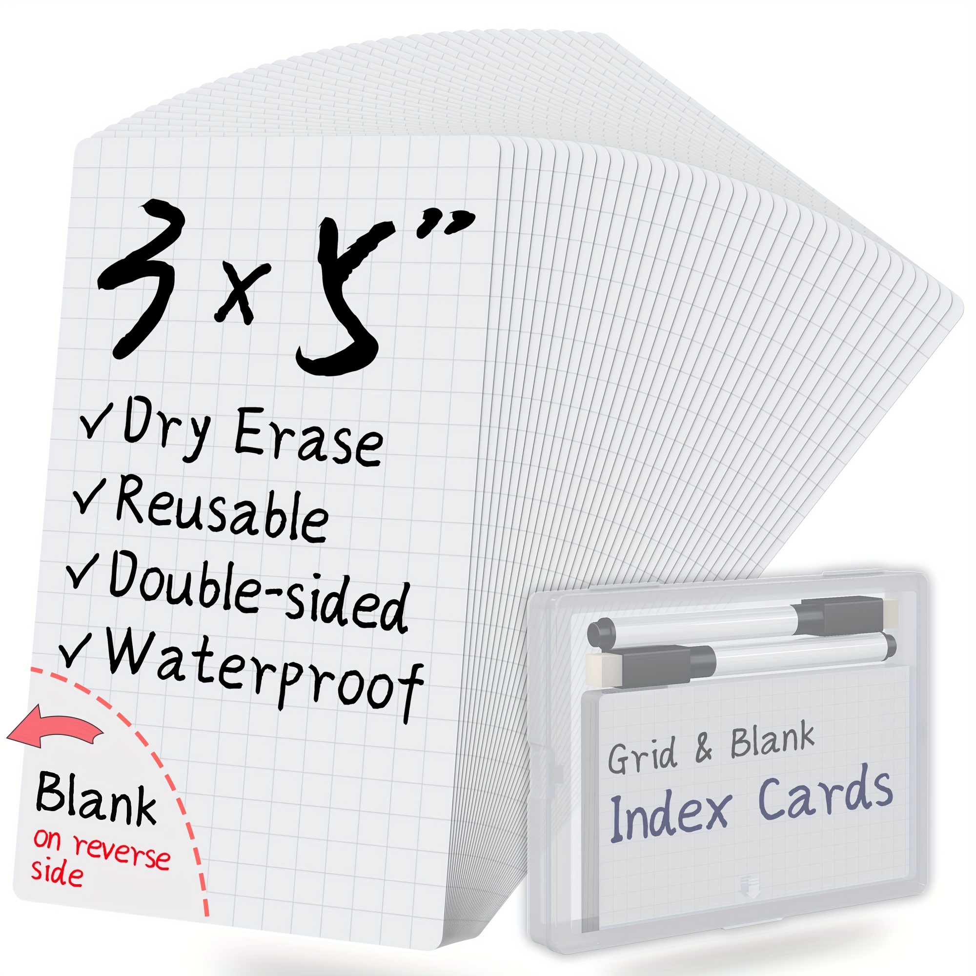 Dry Erase Sheets 24-Pack, 4 X 6, Reusable Whiteboard Sticky Notes,  Waterproof and Washable