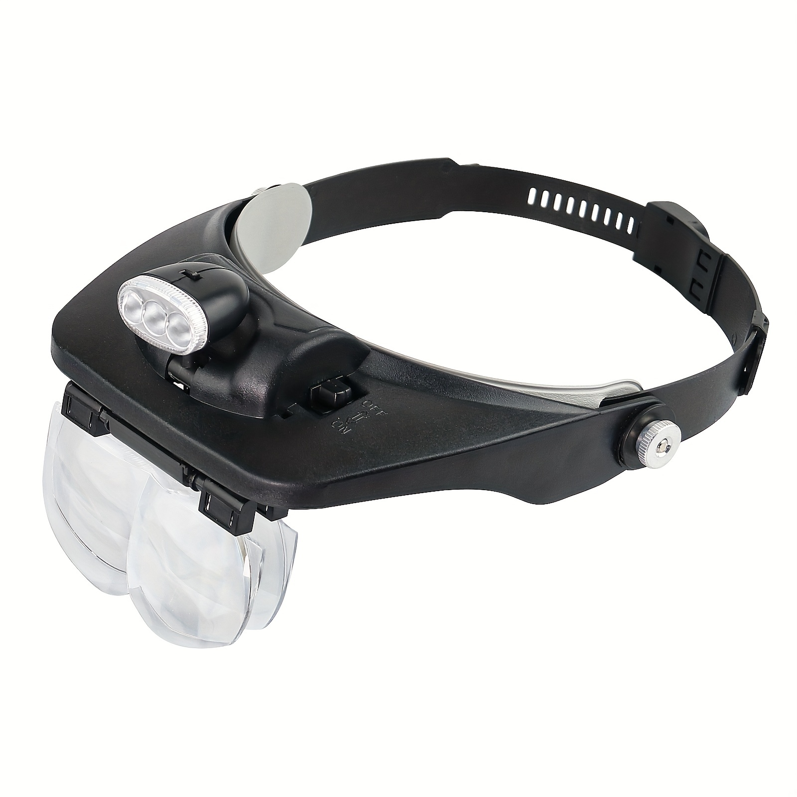 Magnifier With Light, Hands Free Headband Magnifier Stand Magnifier With 2  Led Lights For Hobby, De