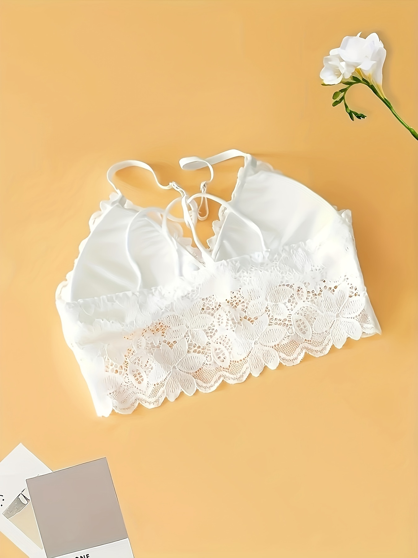 Valentine's Day Floral Lace Wireless Bras Comfy Elegant - Temu