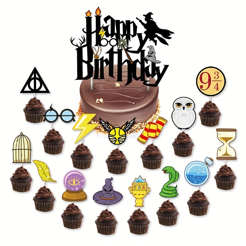 Harry Potter Thème Joyeux anniversaire Fête Fournitures Ballons Bannière  Gâteau Toppers Ensemble de décoration