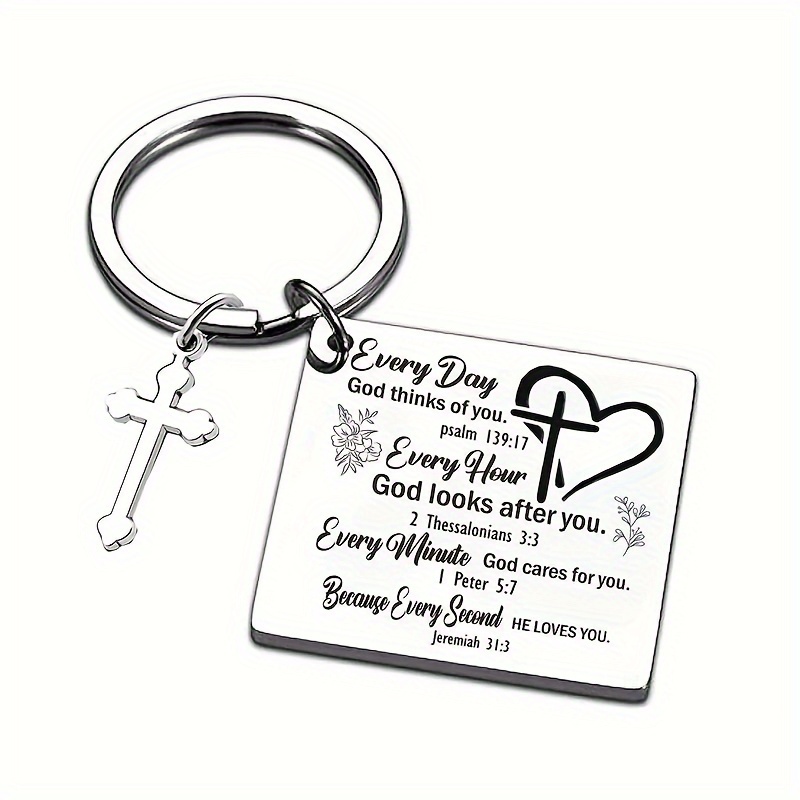 1pc Let God Lead Cross Keychain Christian Keychain Religious Keychain for  gifts, wallets, school bags, backpacks, and satchels