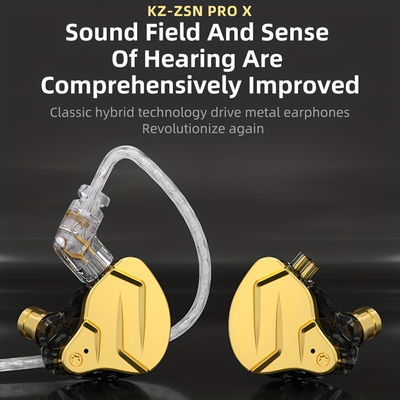 KZ ZSN Pro X Metal Earphones 1BA 1DD Hybrid Technology HiFi Bass Earbuds in  Ear Monitor